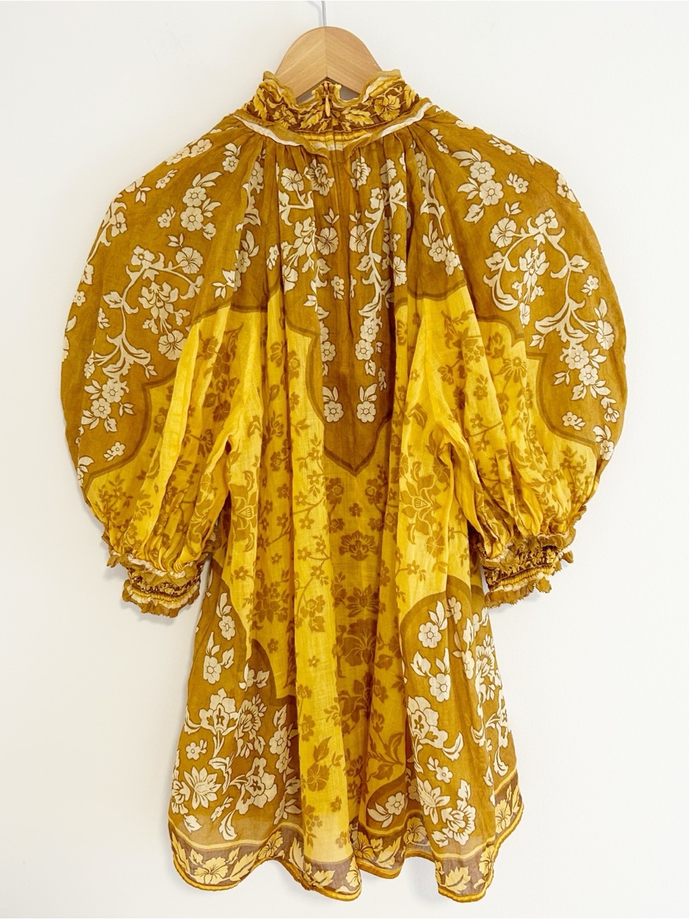 ZIMMERMANN Raie Floral Ramie blouse mustard - Picture 8 of 15
